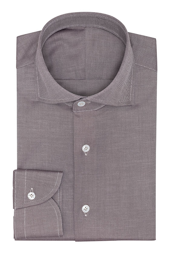 Medium brown cotton twill shirt