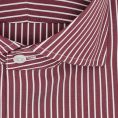 Red stretch cotton blend with white stripes shirt