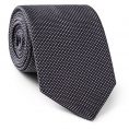 Grey-dark blue silk basket weave tie