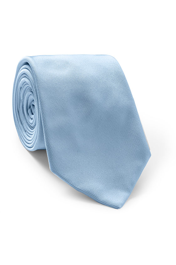 Pale blue silk tie