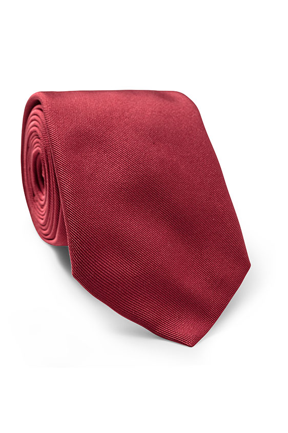 Dark red silk tie
