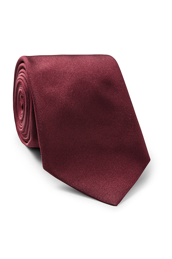 Wine red silk tie
