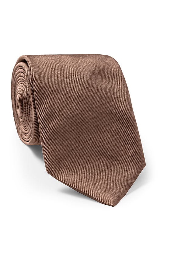 Mid brown silk tie