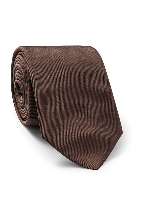 Chocolate brown silk tie