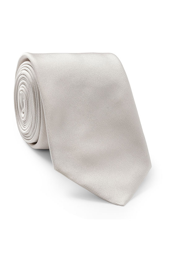 Silver silk tie