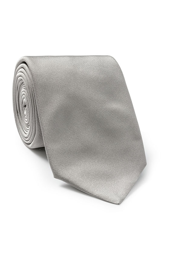 Light grey silk tie