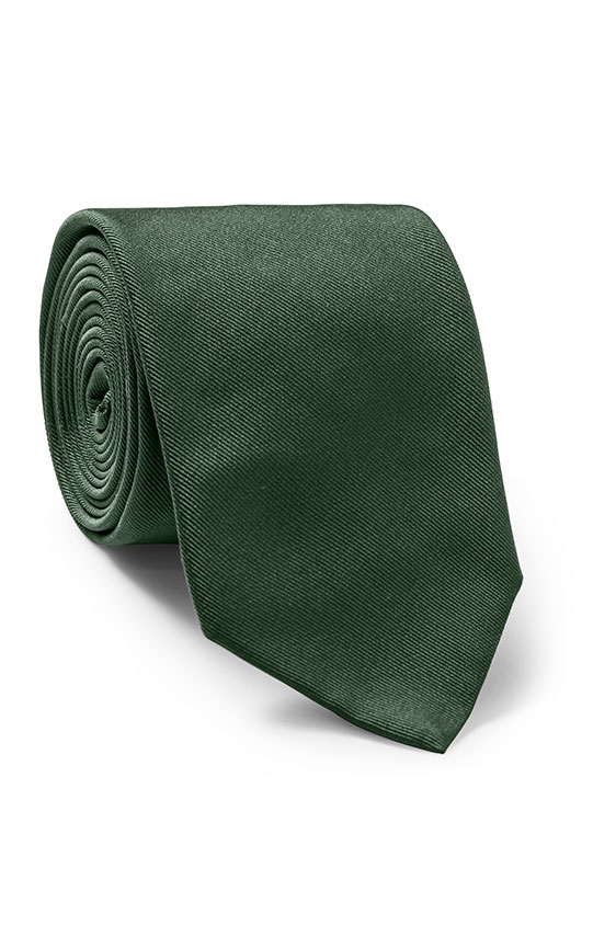 Bottle green silk tie