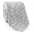 Jacquard silver&white silk tie
