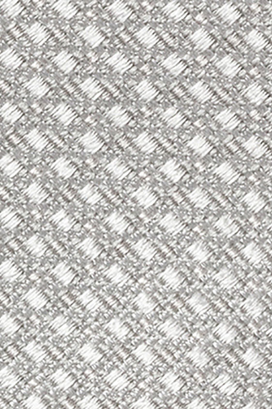 Jacquard silver&white silk tie
