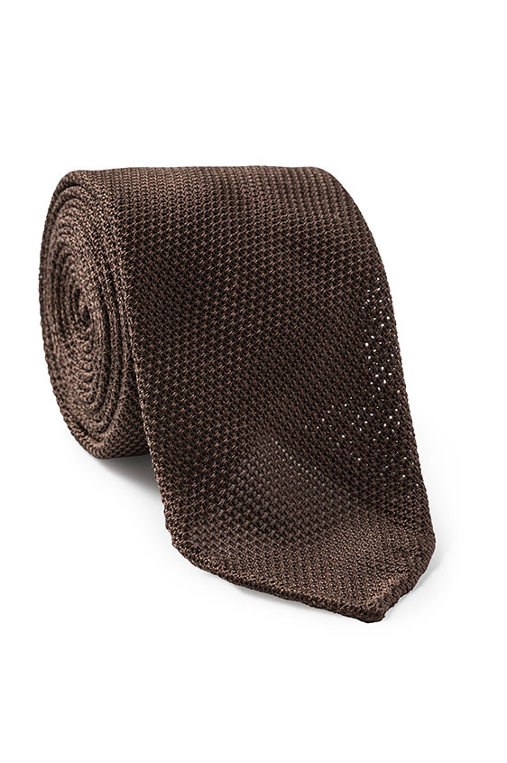 Dark brown grenadine tie