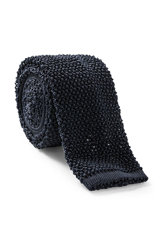 Midnight blue knit tie