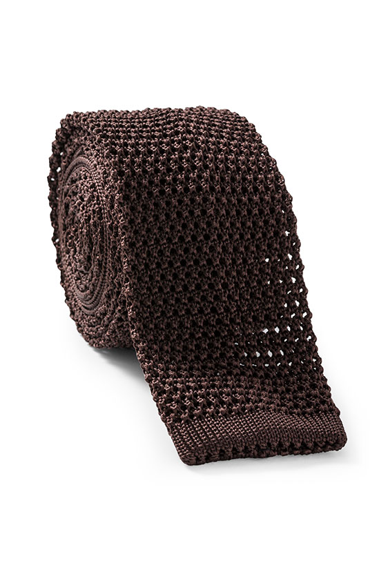 Dark brown knit tie