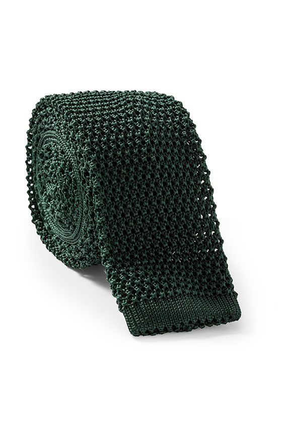 Bottle green knit tie