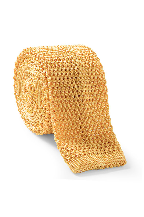 Yellow knit tie