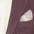 Dark maroon wool-silk micro weave suit