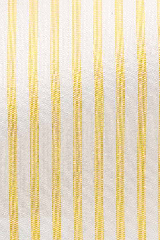Lemon yellow-white cotton with classic stripes shirt