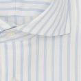 White cotton with sky blue stripes shirt