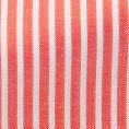 Coral cotton-linen twill with white stitched stripes shirt