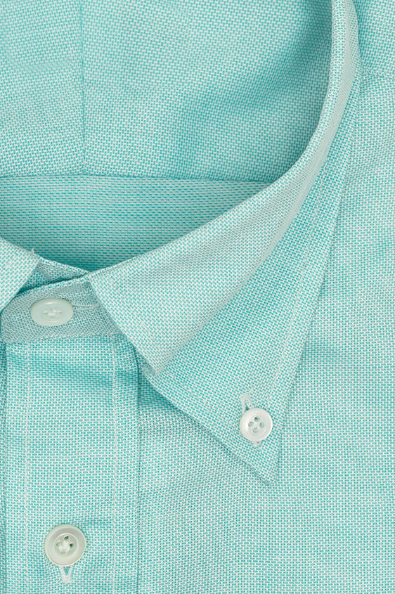 Teal cotton with white microweave shirt