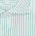 Teal-white cotton with classic stripes shirt