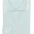 Teal-white cotton with classic stripes shirt