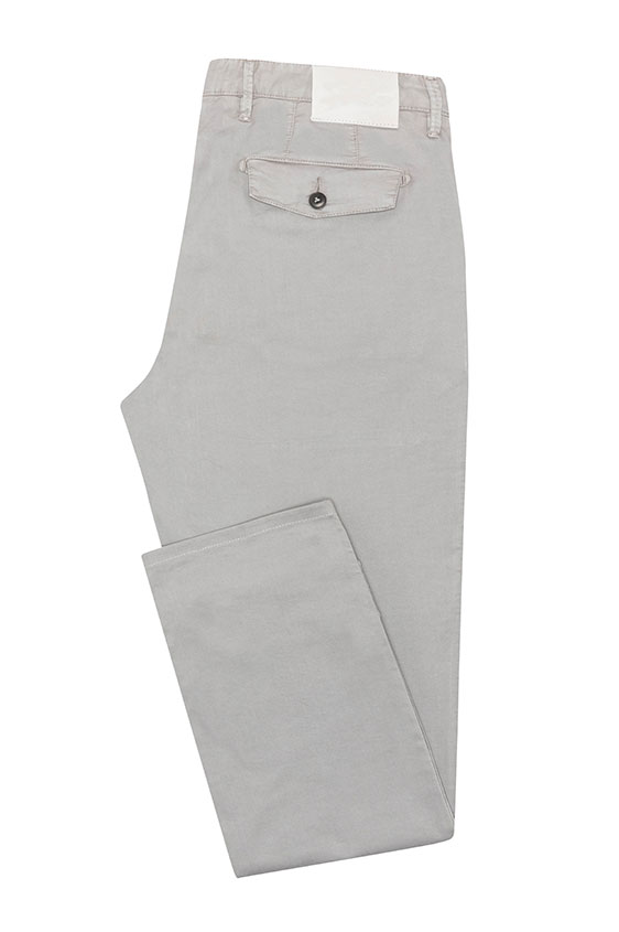 Light grey garment-dyed stretch broken twill chinos