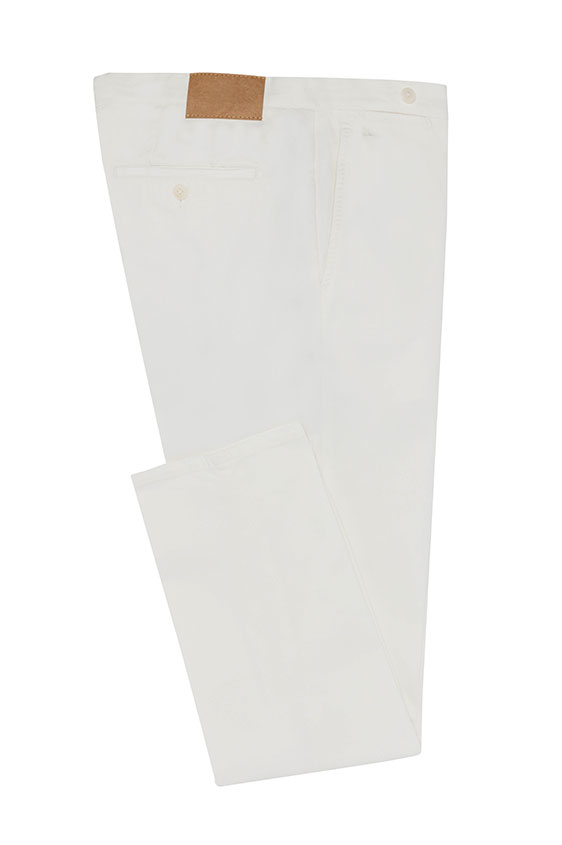 Off-white garment-dyed stretch broken twill chinos
