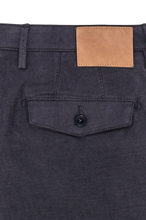 Midnight blue moleskin stretch chinos