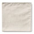 Beige flannel – white handstitched pocket square