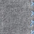 Grey flannel – light blue handstitched pocket square