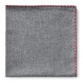 Grey flannel – red handstitched pocket square
