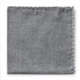 Grey flannel – white handstitched pocket square