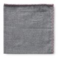 Grey flannel – pink handstitched pocket square
