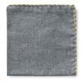 Grey flannel – yellow handstitched pocket square