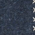 Blue flannel – beige handstitched pocket square