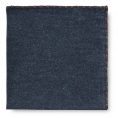 Blue flannel – mid brown handstitched pocket square