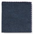 Blue flannel  – purple handstitched pocket square