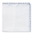 White linen – raf blue handstitched pocket square