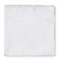 White linen – beige handstitched pocket square