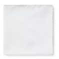 White linen – white handstitched pocket square