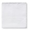 White linen – light grey handstitched pocket square