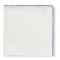 White silk – light blue edge pocket square
