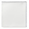White silk – light grey edge pocket square