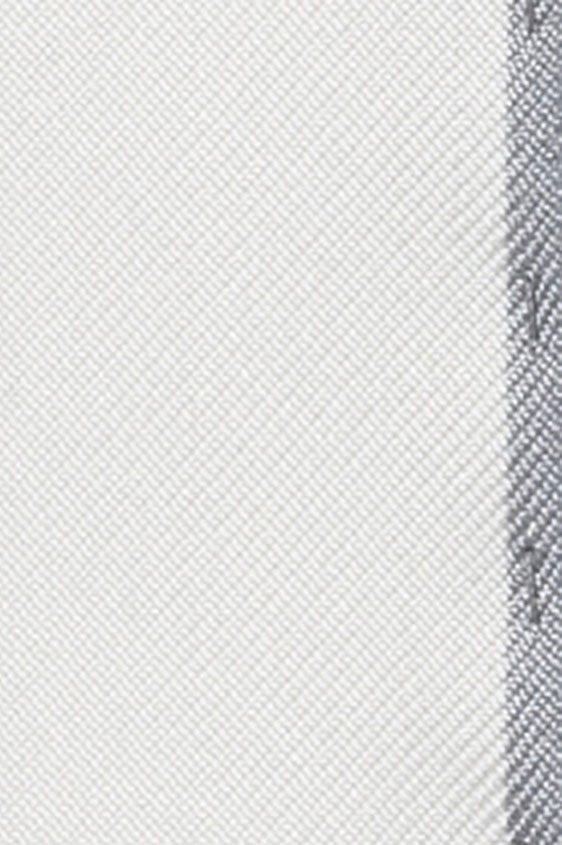 White silk – light grey edge pocket square