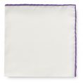 White silk – purple edge pocket square