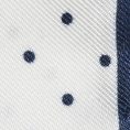 White silk – navy polka dot pocket square