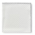 White silk – light grey polka dot pocket square