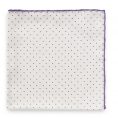 White silk – purple polka dot pocket square