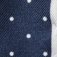 Navy silk – white polka dot pocket square