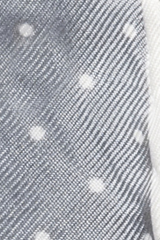 Light grey silk – white polka dot pocket square